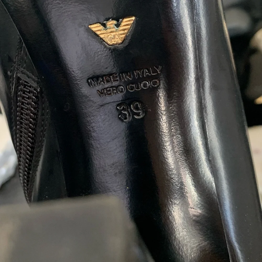 Emporio Armani Black Mary Jane Pumps - Picture 9 of 11